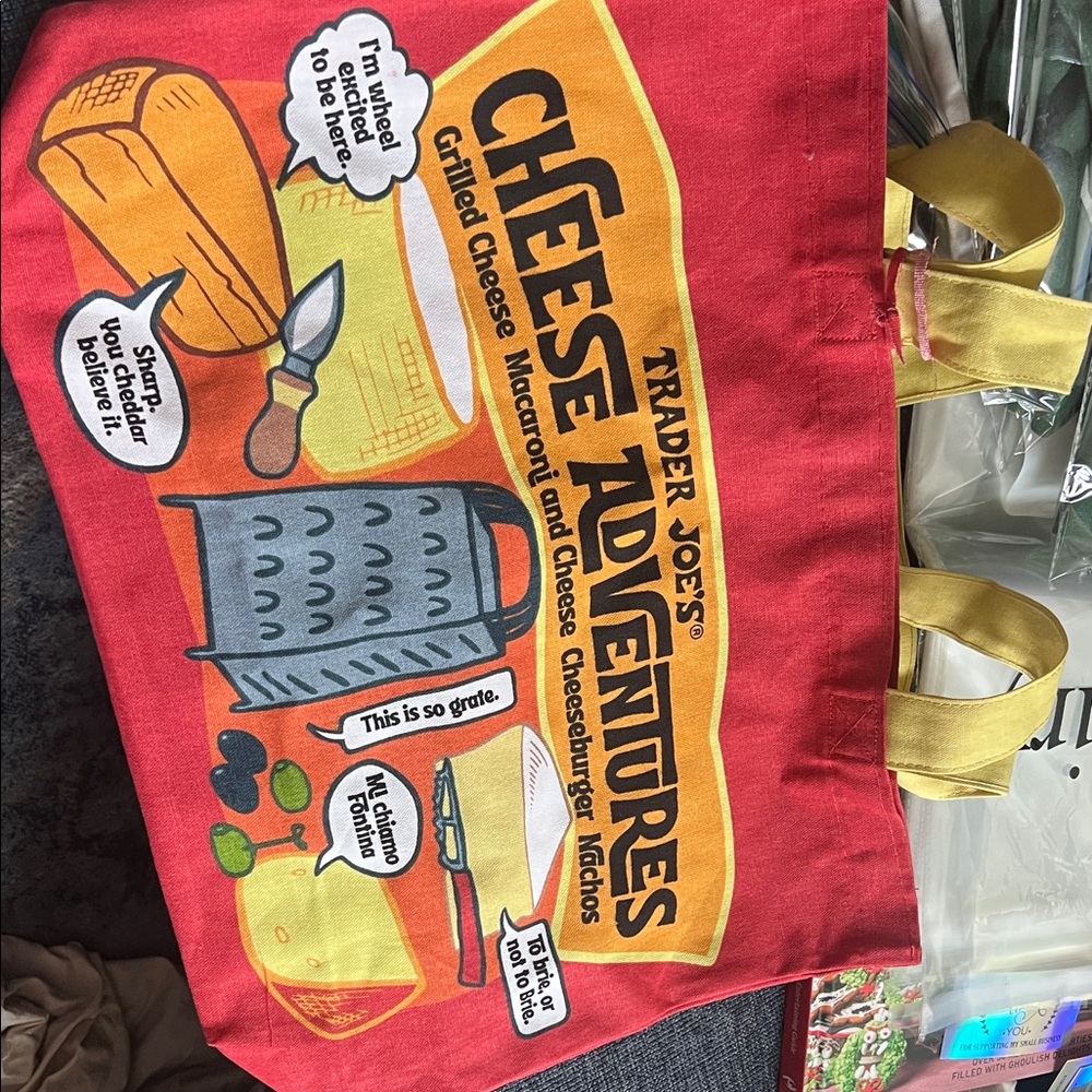 Trader Joe's Red and Yellow Cheese Adventures Tote